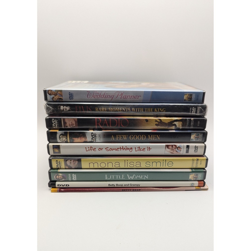 Lot 9 DVDs Wedding Planner Elvis Few Good Men Radio Mona Lisa Smile Little Women